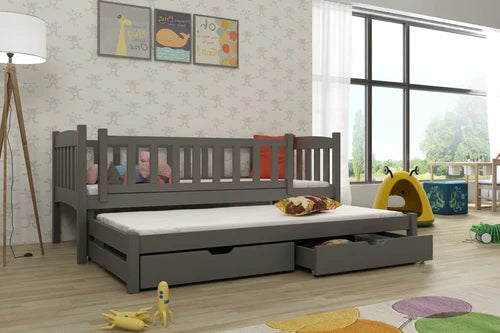 Amelka Wooden Bed with Trundle and Storage