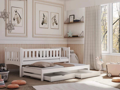 Amelka Wooden Bed with Trundle and Storage