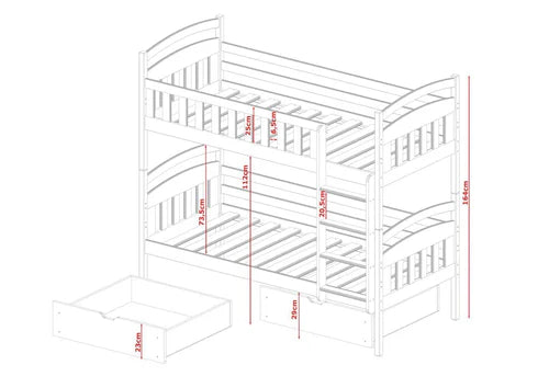 Ignas Wooden Bunk Bed with Storage