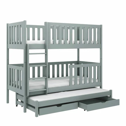 Grey Lea Bunk Bed with Trundle and Storage