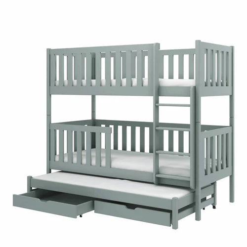 Grey Lea Bunk Bed with Trundle and Storage
