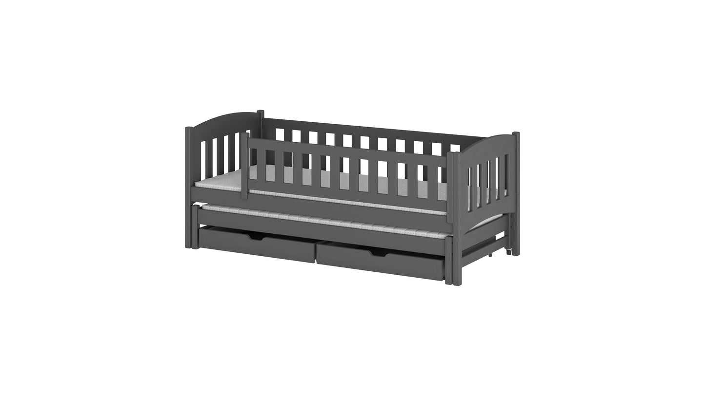 Amelka Wooden Bed with Trundle and Storage