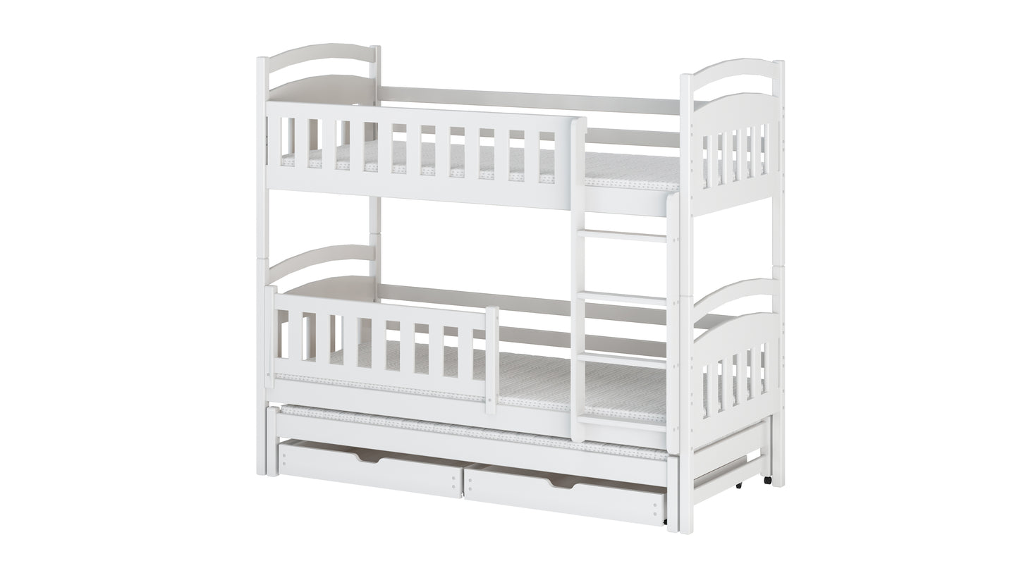 Blanka Wooden Bunk Bed with Trundle and Storage