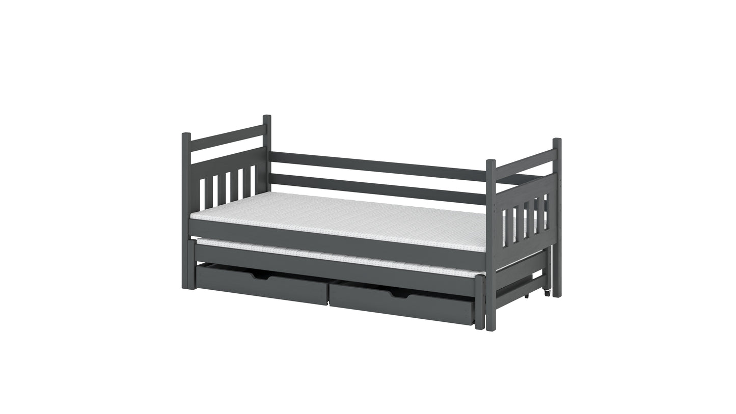 Daniel Wooden Bed with Trundle and Storage