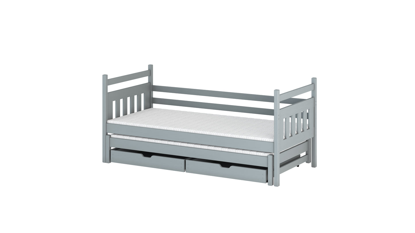 Daniel Wooden Bed with Trundle and Storage