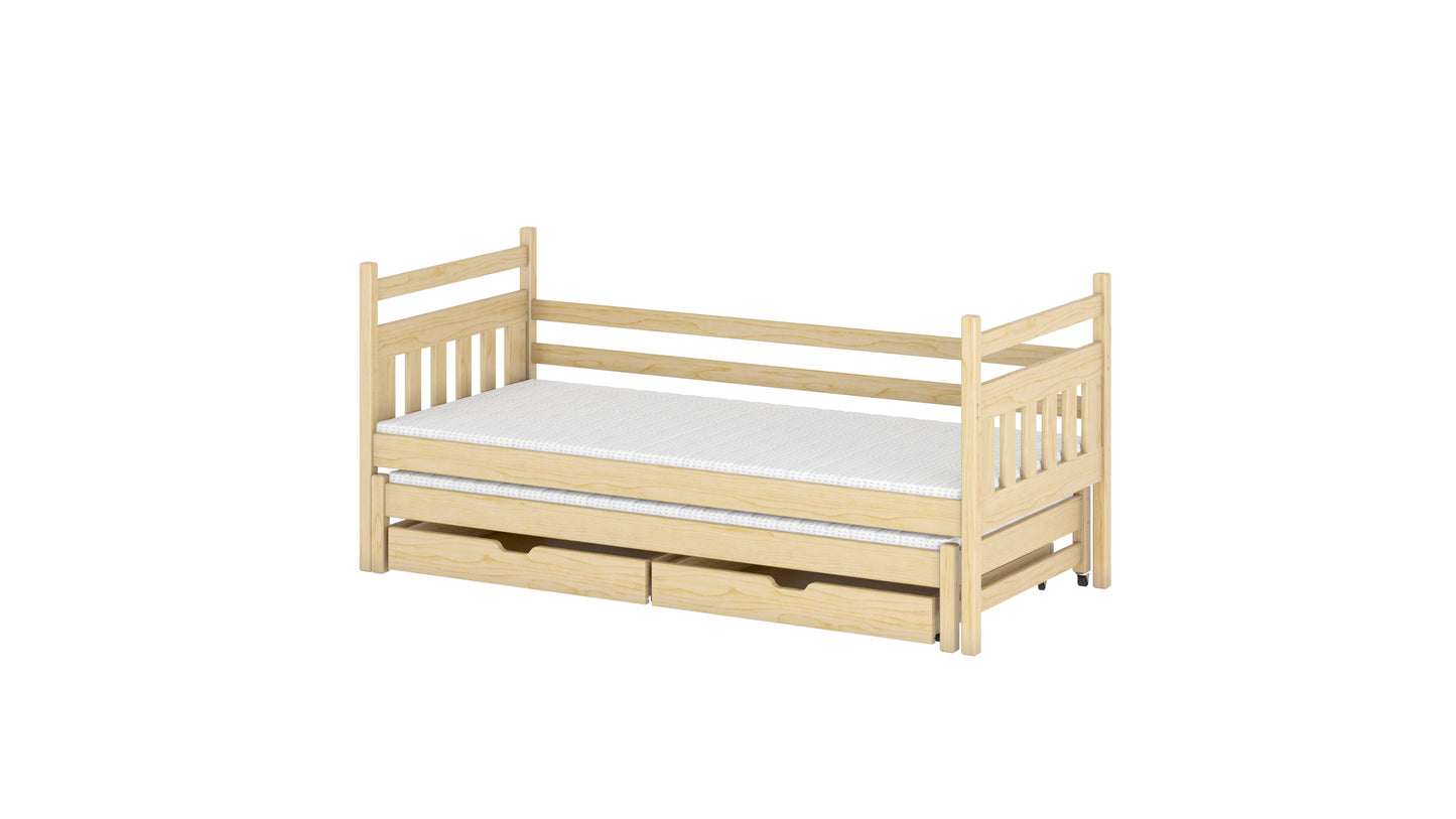 Daniel Wooden Bed with Trundle and Storage