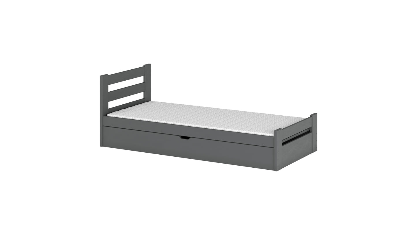 Nela Wooden Single Bed with Storage