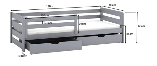 Ergo Wooden Bed with Storage