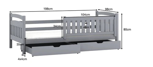 Terry Wooden Bed with Storage