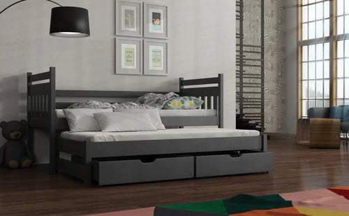 Daniel Wooden Bed with Trundle and Storage