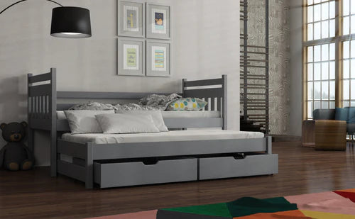 Daniel Wooden Bed with Trundle and Storage