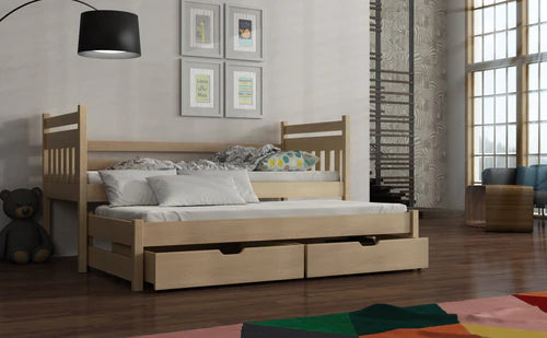 Daniel Wooden Bed with Trundle and Storage
