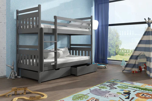 Adas Wooden Bunk Bed with Storage