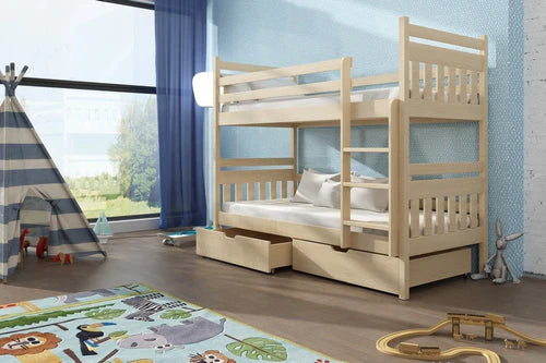 Adas Wooden Bunk Bed with Storage