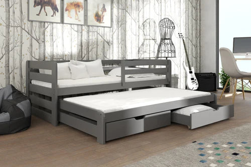 Senso Wooden Bed with Trundle and Storage