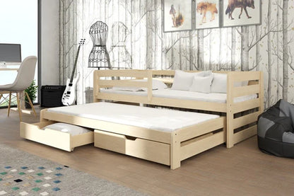 Senso Wooden Bed with Trundle and Storage