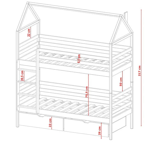 Alex Wooden Bunk Bed With Storage