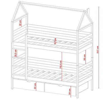 Alex Wooden Bunk Bed With Storage