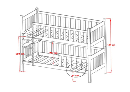 David Wooden Bunk Bed with Storage