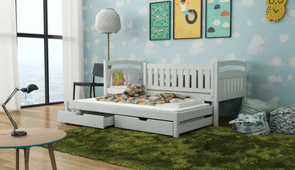 Galaxy Wooden Bed with Trundle and Storage