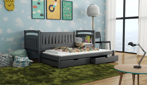 Galaxy Wooden Bed with Trundle and Storage