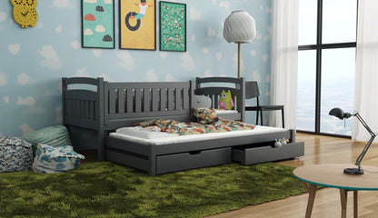 Galaxy Wooden Bed with Trundle and Storage