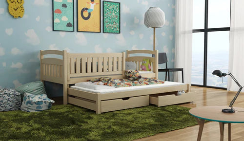 Galaxy Wooden Bed with Trundle and Storage