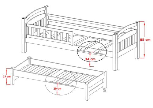 Galaxy Wooden Bed with Trundle and Storage