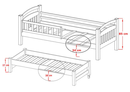 Galaxy Wooden Bed with Trundle and Storage
