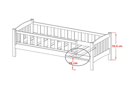 Gucio Wooden Single Bed with Storage