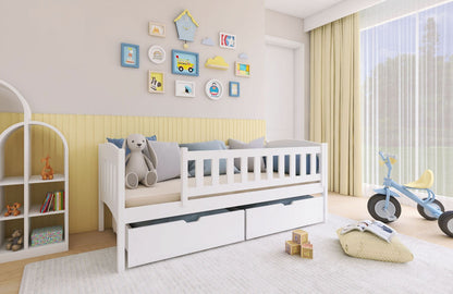 Gucio Wooden Single Bed with Storage