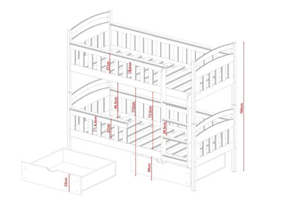Harry Wooden Bunk Bed with Storage
