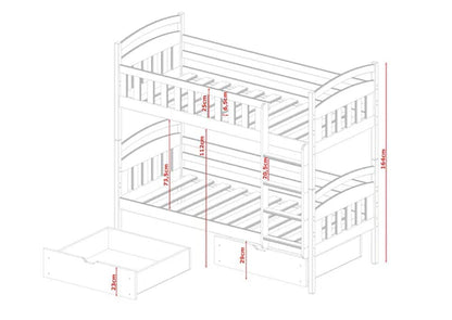Ignas Wooden Bunk Bed with Storage