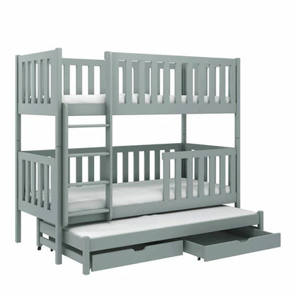 Grey Lea Bunk Bed with Trundle and Storage