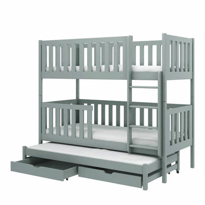 Grey Lea Bunk Bed with Trundle and Storage
