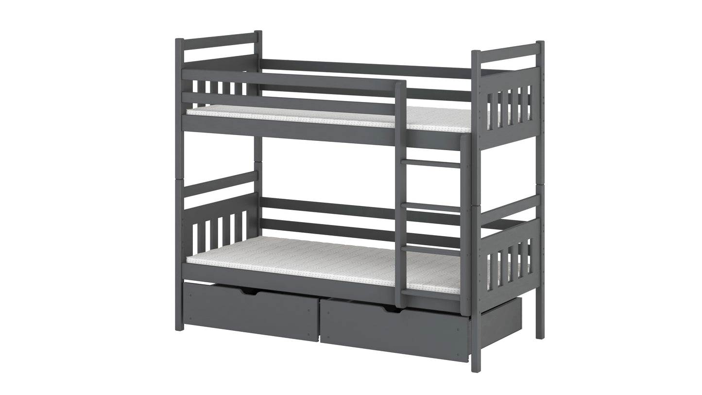 Adas Wooden Bunk Bed with Storage