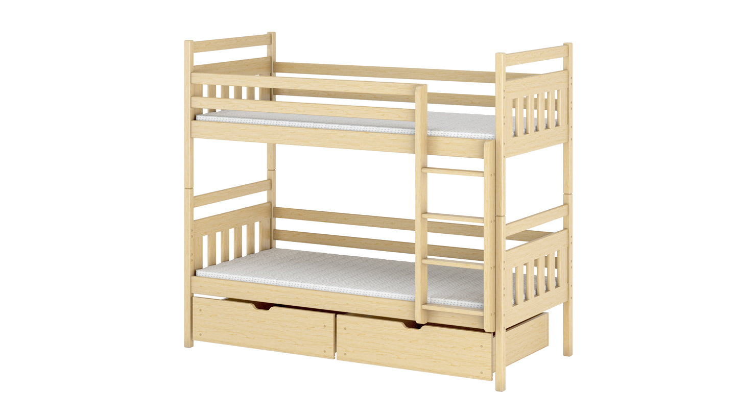 Adas Wooden Bunk Bed with Storage