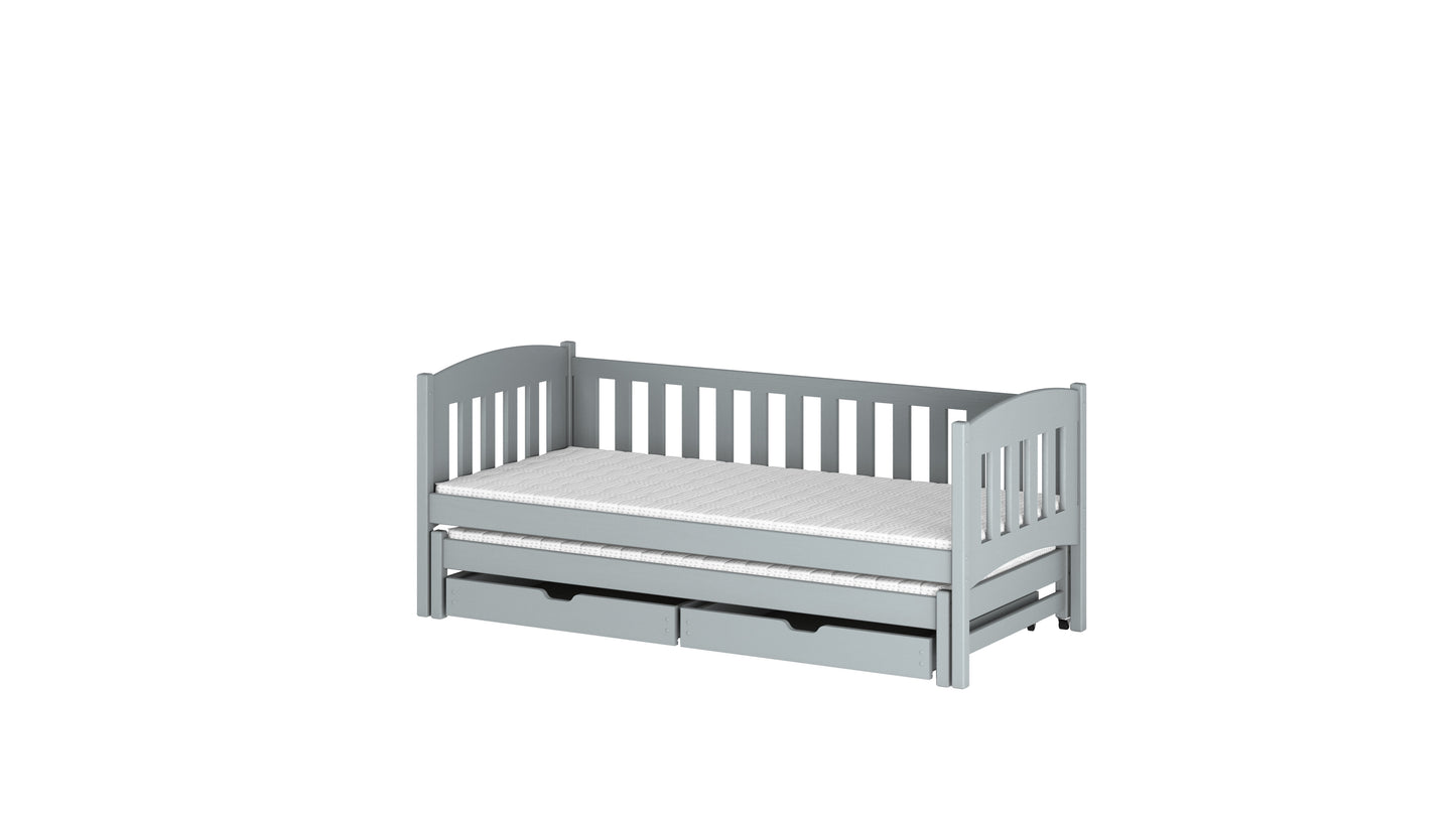 Amelka Wooden Bed with Trundle and Storage