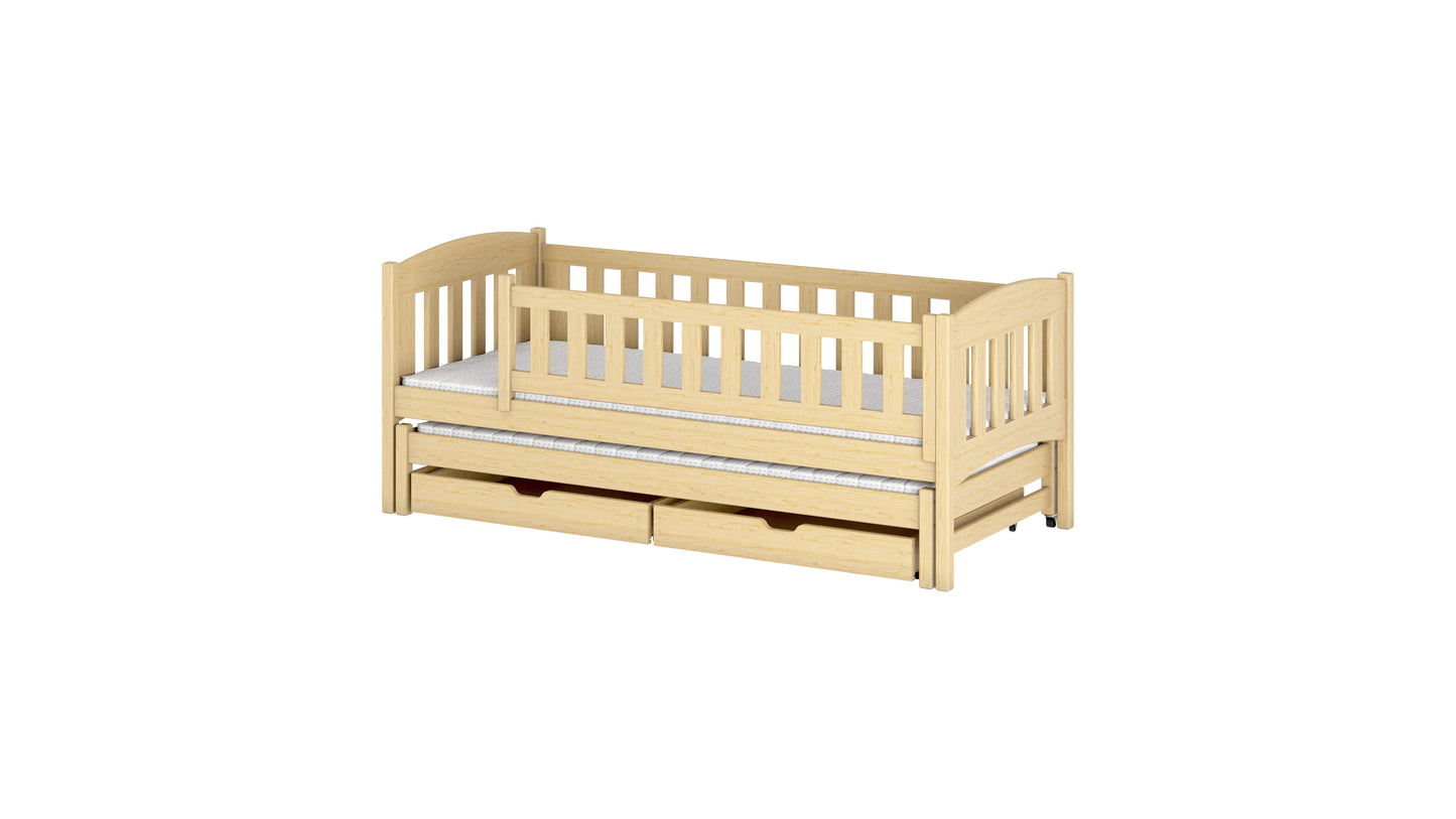 Amelka Wooden Bed with Trundle and Storage