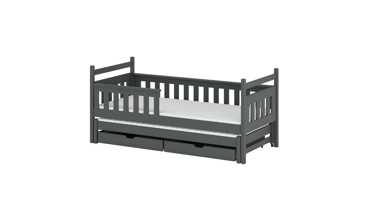 Dominik Wooden Bed with Trundle and Storage