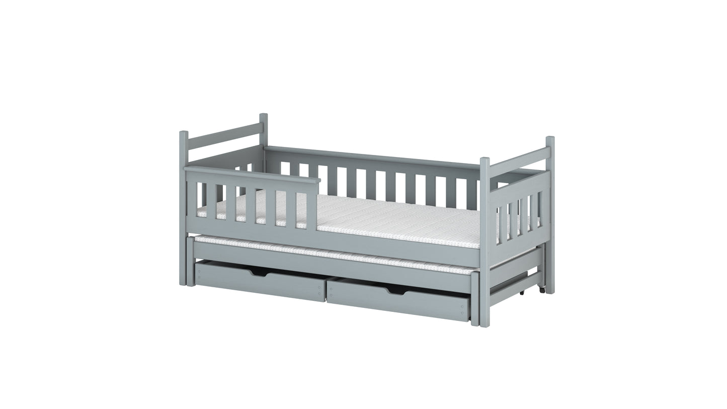 Dominik Wooden Bed with Trundle and Storage