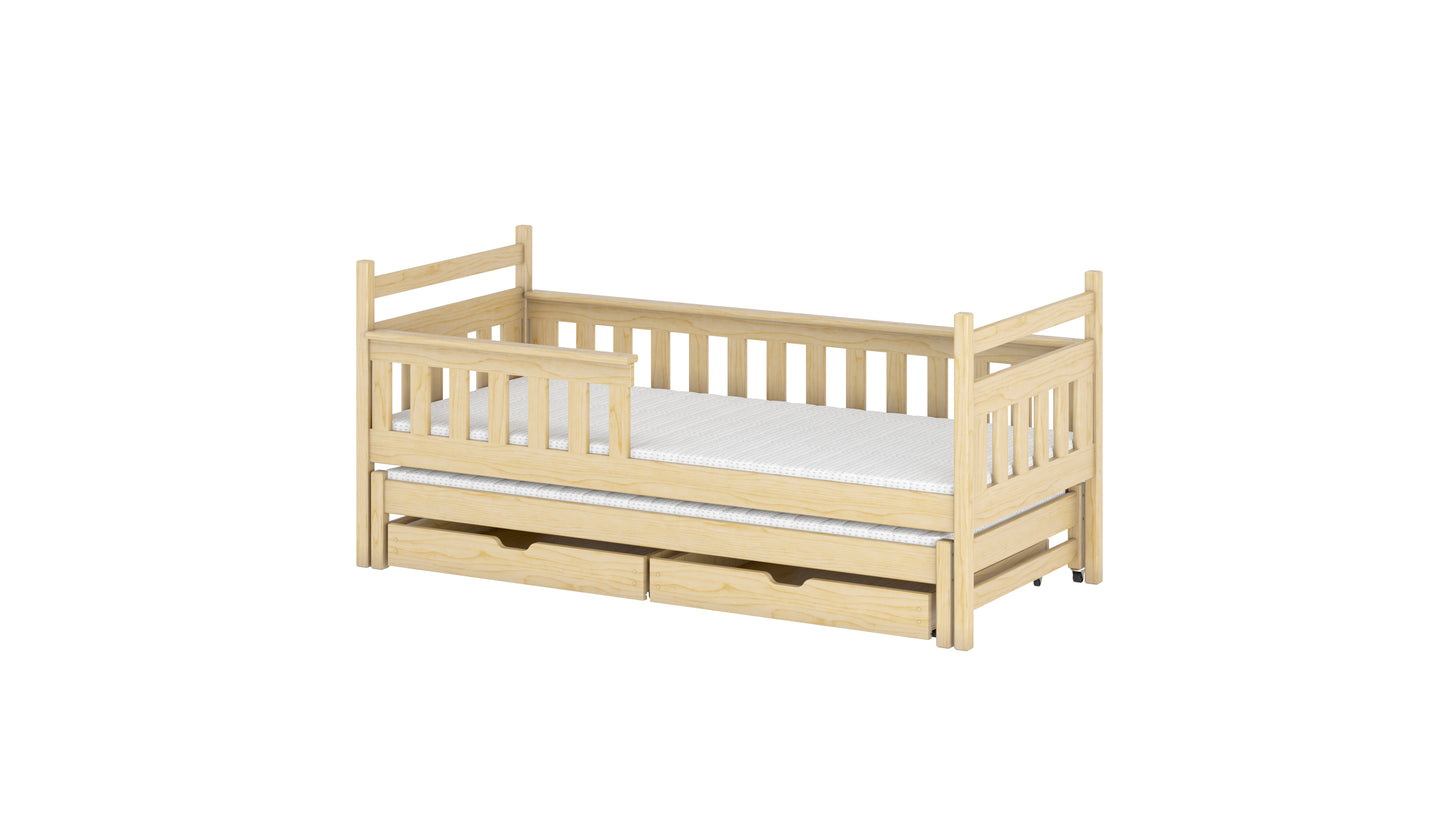 Dominik Wooden Bed with Trundle and Storage