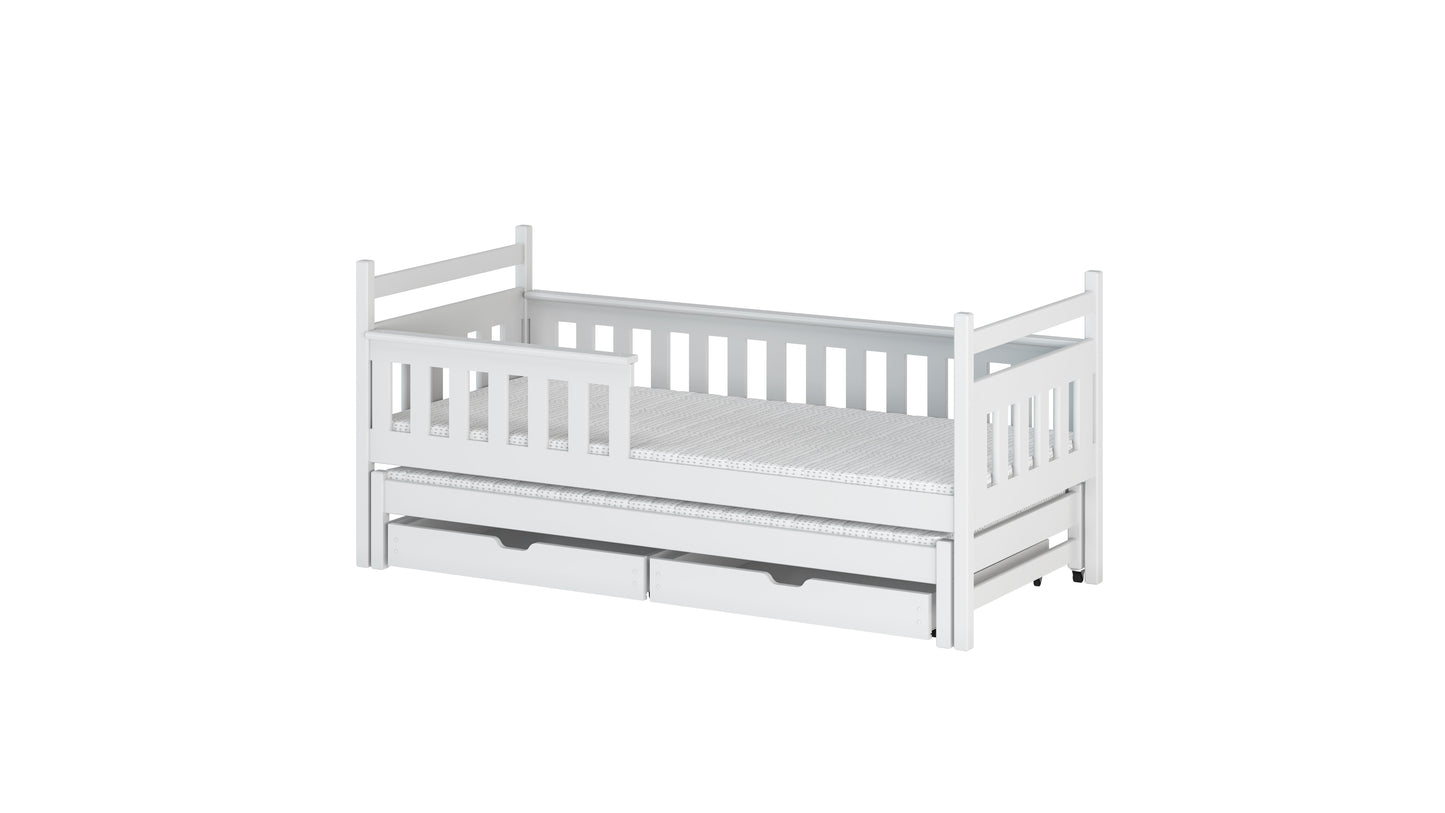 Dominik Wooden Bed with Trundle and Storage