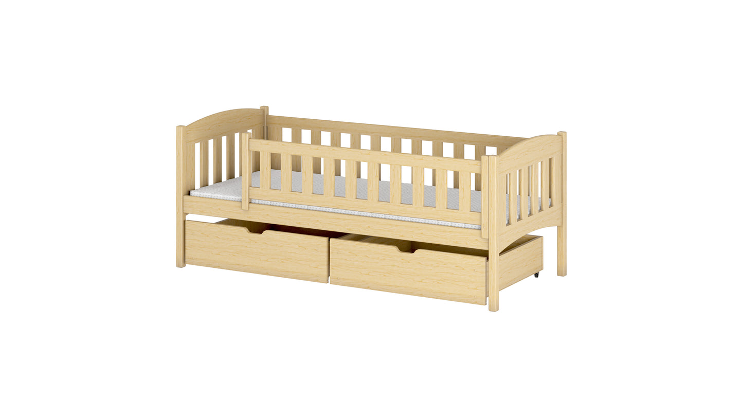 Gucio Wooden Single Bed with Storage
