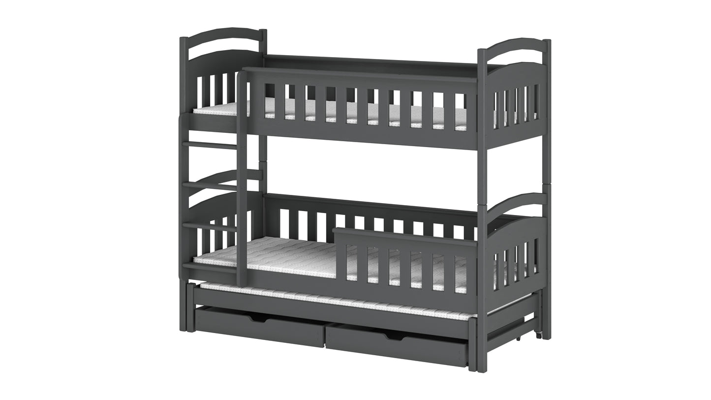 Harriet Wooden Bunk Bed with Trundle and Storage