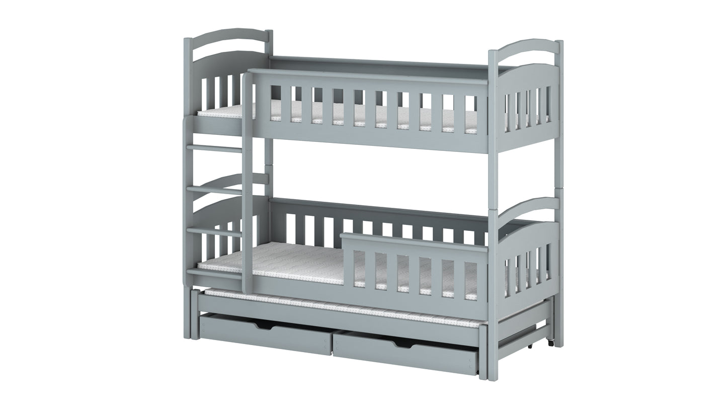Harriet Wooden Bunk Bed with Trundle and Storage