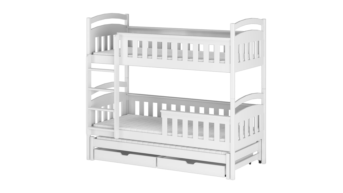 Harriet Wooden Bunk Bed with Trundle and Storage