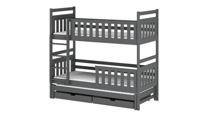 Klara Wooden Bunk Bed with Trundle and Storage