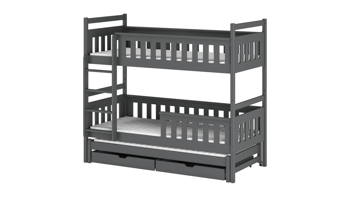Kors Wooden Bunk Bed with Trundle and Storage