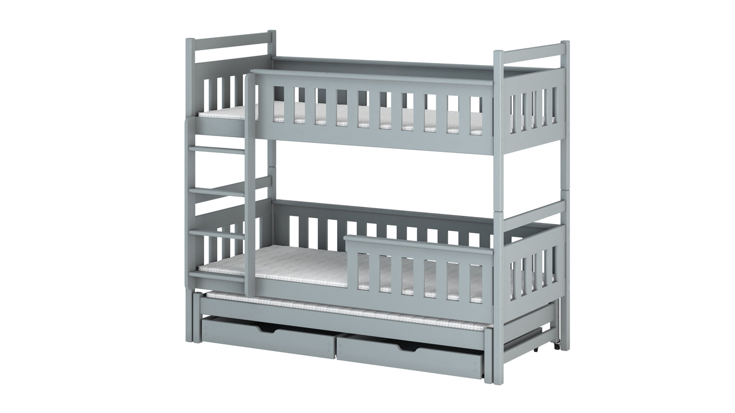 Kors Wooden Bunk Bed with Trundle and Storage